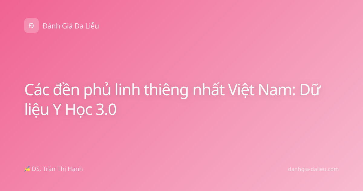 Các đền phủ linh thiêng nhất Việt Nam: Dữ liệu Y Học 3.0